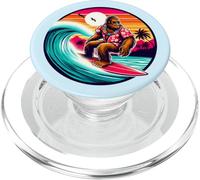 Funny Bigfoot Hawaiian Surfing wave Tropical Beach Surfer PopSockets PopGrip for MagSafe