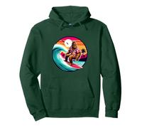 Funny Bigfoot Hawaiian Surfing wave Tropical Beach Surfer Pullover Hoodie