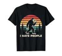 Funny Bigfoot I Hate People Retro Vintage Camping Introverts T-Shirt