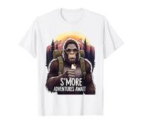 Funny Bigfoot Marshmallow S'More Adventures Await Outdoors T-Shirt