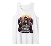 Funny Bigfoot Marshmallow S'More Adventures Await Outdoors Tank Top
