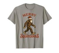 Funny Bigfoot Merry Squatchmas Christmas Retro Sasquatch T-Shirt