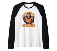 Funny Bigfoot Orange You Glad It’s Saturday Adult and Kids Raglan Baseball Tee