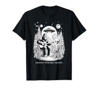 Funny bigfoot playing guitar alien Groovin' the Unknown UFO T-Shirt