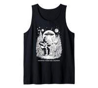 Funny bigfoot playing guitar alien Groovin' the Unknown UFO Tank Top