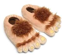 Funny Bigfoot Plush Slippers, Cozy Fluffy House Slipper Shoes with Hairy Toe Design, Warm Winter Indoor Footwear for Adults, Full-Wrap Novelty Cotton House Sllipper for Home Use, Size 34cm