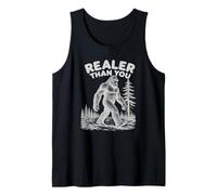 Funny Bigfoot Realer Than You Pun Kids Sasquatch Myth Art Tank Top