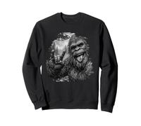 Funny Bigfoot Sasquatch Alien UFO Selfie Graphic Men Women Sweatshirt