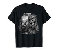 Funny Bigfoot Sasquatch Alien UFO Selfie Graphic Men Women T-Shirt