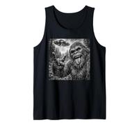 Funny Bigfoot Sasquatch Alien UFO Selfie Graphic Men Women Tank Top