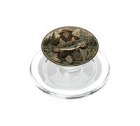 Funny Bigfoot Sasquatch Bass Fishing River Retro Vintage PopSockets PopGrip for MagSafe