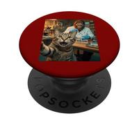 Funny Bigfoot Scientist Cat Selfie Laboratory Humor PopSockets Adhesive PopGrip