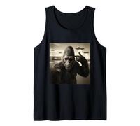 Funny Bigfoot Selfie Adventure UFOs UAP Encounter Area 51 Tank Top