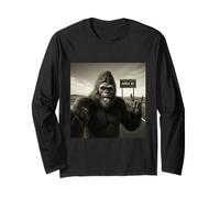 Funny Bigfoot Selfie UFOs UAP Encounter Area 51 Visitor Long Sleeve T-Shirt