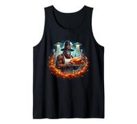 Funny Bigfoot Thanksgiving Sasquatch Turkey with UFOs Fall Tank Top