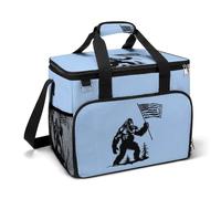 Funny Bigfoot USA Flag Large Lunch Bag Soft Cooler Bag Insulated Thermal Bag Reusable Grocery Bags for Office Picnic Beach