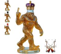 Funny Bigfoot Whiskey Bottle, Engraved Sasquatch-Shaped Glass Decanter for Whiskey, Unique Wine Decanter, Funny Rustic Bar, Lodge & Cabin Decor, Gift for Sasquatch Enthusiasts (A)