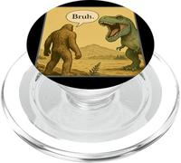 Funny Bigfoot With T-rex Dinosaur Bruh Meme PopSockets PopGrip for MagSafe