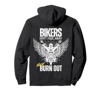 Funny Bikers Don't Fade Away They Burn Out Motorcyclist Men Pullover Hoodie