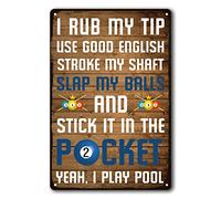 Funny Billiards Tin Sign Pool Table Accessories Pool Room Decor Playing Pool Metal Sign Billiards Gifts For Men Billiard Hall Decoration Signs 8 X 12 Inches