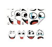 Funny Bin Stickers - Self-Adhesive Removable and Adhesive Stickers | Adhesive Cartoon Face Expressions Stickers - For Kitchen Fridge Bucket Driveway Garden Indoor Outdoor Patio Gar
