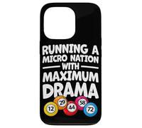Funny Bingo Caller Running A Micro Nation Bingo Game Night Case for iPhone 13 Pro