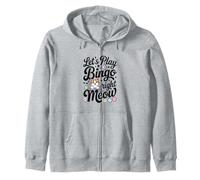 Funny Bingo Cat Lover Bingo Player Let's Play Bingo Right Zip Hoodie