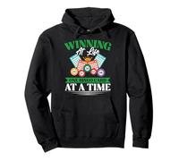 Funny Bingo Gambling Design Winning At Life One Bingo Card Pullover Hoodie