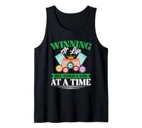 Funny Bingo Gambling Design Winning At Life One Bingo Card Tank Top