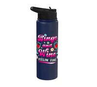 Funny Bingo Wine Feelin Fine Game Night Bingo Caller Player Stainless Steel Insulated Water Bottle