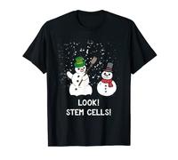 Funny Biologist Christmas Science Snowman Stem Cells T-Shirt