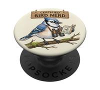 Funny Bird Nerd Nature Watching Vintage Retro Design PopSockets Adhesive PopGrip