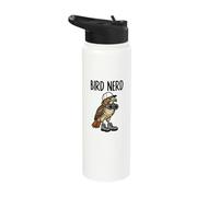 Funny Bird Nerd Watching Red-Tailed Hawk Nature Art Stainless Steel Insulated Water Bottle