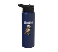 Funny Bird Nerd Watching Red-Tailed Hawk Nature Art Stainless Steel Insulated Water Bottle