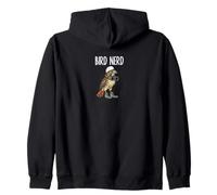 Funny Bird Nerd Watching Red-Tailed Hawk Nature Art Zip Hoodie
