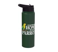Funny Bird Pet Id Rather Be Home with My Parrot Conure Stainless Steel Insulated Water Bottle