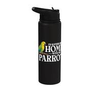 Funny Bird Pet Id Rather Be Home with My Parrot Conure Stainless Steel Insulated Water Bottle