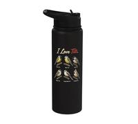 Funny Bird Watcher Gift I Love Tits Chart Stainless Steel Insulated Water Bottle