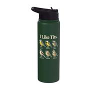 Funny Birder Gift I Like Tits Bird Chart Stainless Steel Insulated Water Bottle