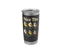 Funny Birder Gift Nice Tits Identification Chart Stainless Steel Insulated Tumbler