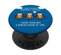 Funny Birds Chatting: I Don't Spread Conspiracy Theories PopSockets Adhesive PopGrip
