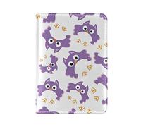 Funny Birds Owls USA Passport Holder Real Leather Cover Case for Travel Men Women
