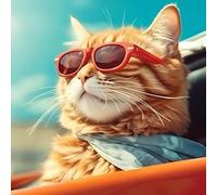 Funny Birthday/Blank Greeting Card For Him/Her - Male/Female - Cat wearing Sunglasses - General Card Suitable for Any Occasion - Made in the UK - Eco-Friendly