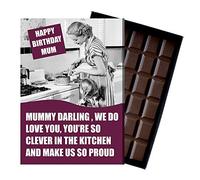 Funny Birthday Boxed Chocolate Gift for Mother Silly Presnts for Mum Card for Mummy 100 Gram Belgian Milk Chocolate Greetings for Mom CDL213