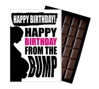 Funny Birthday Boxed Chocolate Gift From The Bump Pregnant Women 100 Gram Novelty Greeting Card Present From Unborn Child OD153