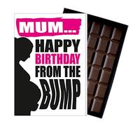 Funny Birthday Boxed Chocolate Gift from Unborn Baby Silly Present from the Bump Card from Pregnant Mum Oncocoa 100 Gram Belgian Milk Chocolate Greeting MIYF150