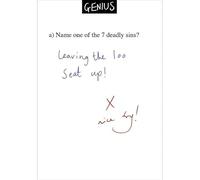 Funny Birthday Card 7 Deadly Sins Loo School Exam Pun - Humorous Greeting Card