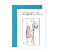 Funny Birthday Card About Getting Old - Bar In Shower Gifts for Friends, BFF, Bestie, Her, Him, Sister, Colleagues, Coworkers, Ladies, Neighbour - Cocktail and Wine Shelf - Comes with Fun Stickers