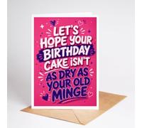 Funny Birthday Card Adult humour Rude Dry Cake Old Minge BC2254