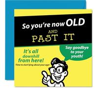 Funny Birthday Card - Age Is Just a Number-yours Is Getting Bigger! - Retro Cartoon with Bold, Cheeky Ageing Jokes - 145mm Square, Envelope Included